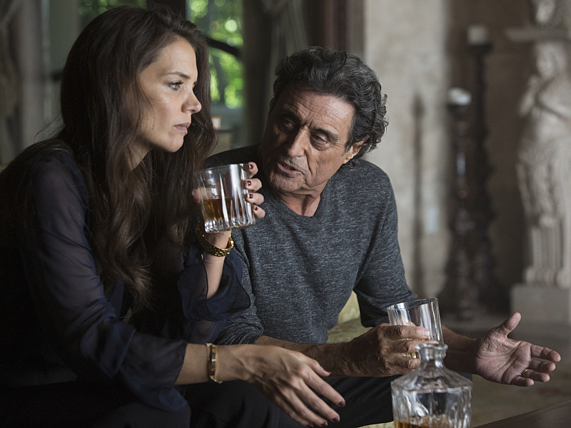 Still of Katie Holmes and Ian McShane in Ray Donovan (2013)