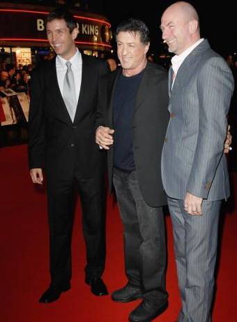Matthew Marsden, Sylvester Stallone, Graham McTavish at the London Premiere of RAMBO