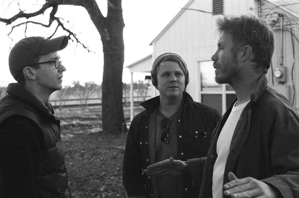 Director Josh Barrett, Producer Ben Fuqua, and Director/Writer Marc Menchaca on the set of This Is Where We Live