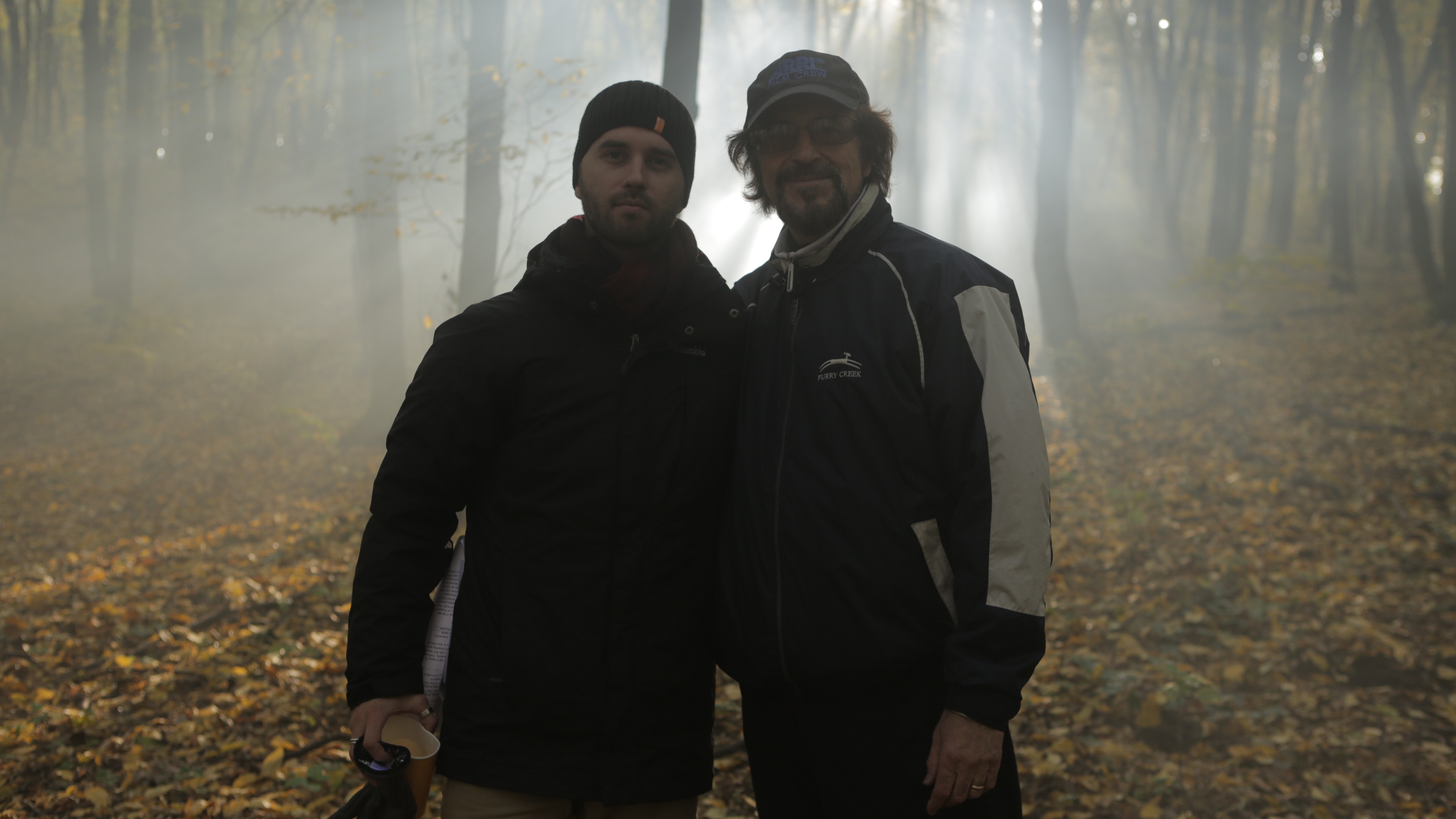 George and Alexander Mendeluk on set Devil's Harvest, Ukraine