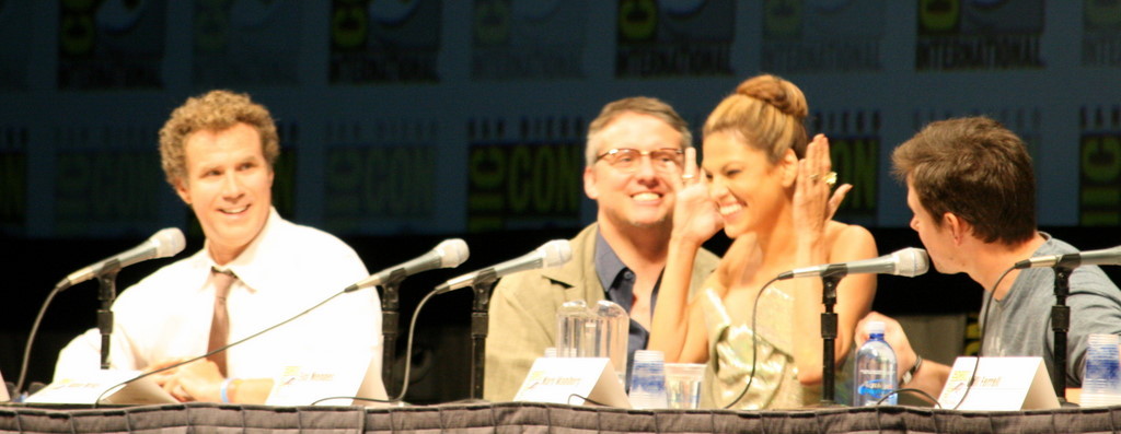 Mark Wahlberg, Will Ferrell, Adam McKay and Eva Mendes at event of Rezerviniai farai (2010)