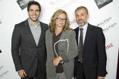 Sally Menke, Eli Roth and Christoph Waltz