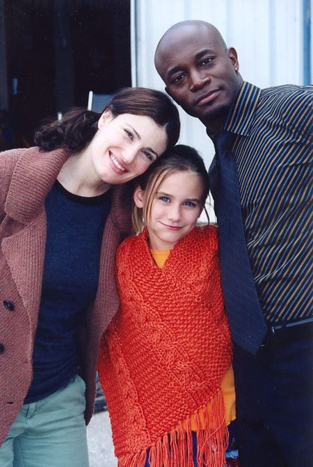 Idina Menzel, Alix Kermes and Taye Diggs on set of Kevin Hill