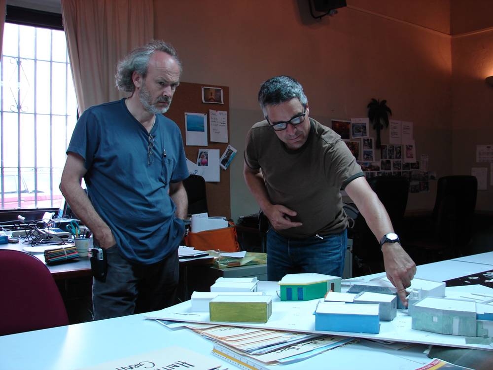 Miami Vice (2006) with producer Pieter Jan Brugge in Santo Domingo art department