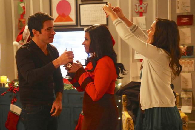 Still of Chris Messina, Mindy Kaling and Zoe Jarman in The Mindy Project (2012)