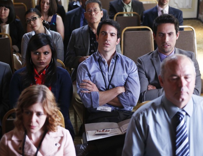 Still of Chris Messina, Mindy Kaling and Ed Weeks in The Mindy Project (2012)