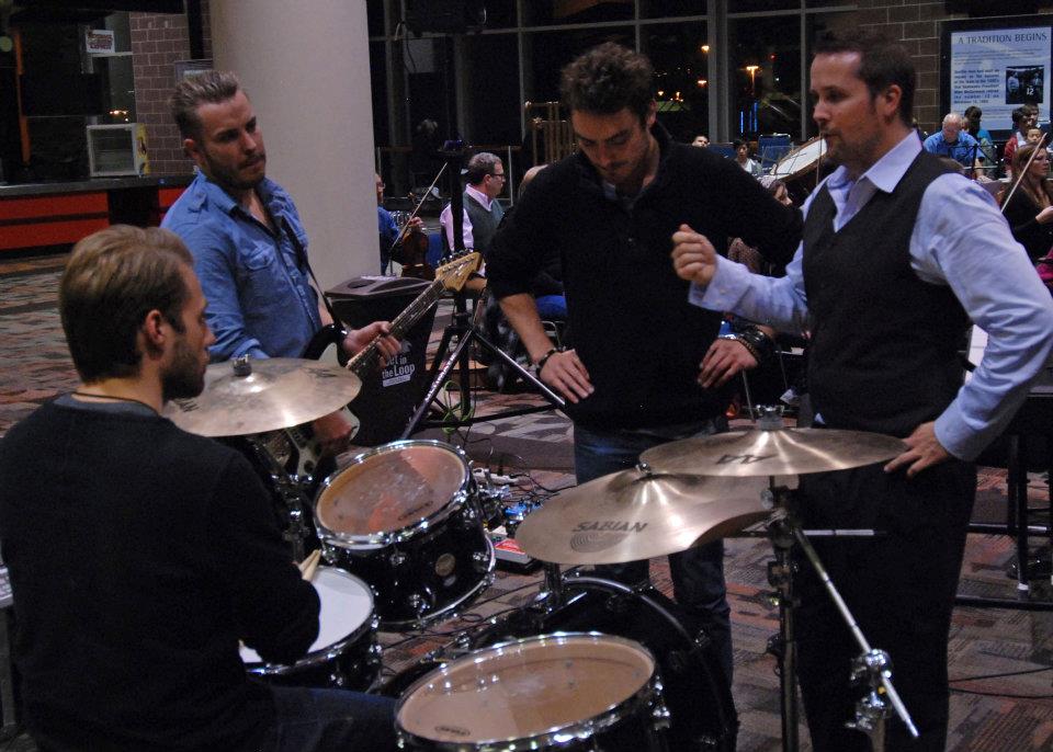 Mateo Messina working with the band Civil Twilight.