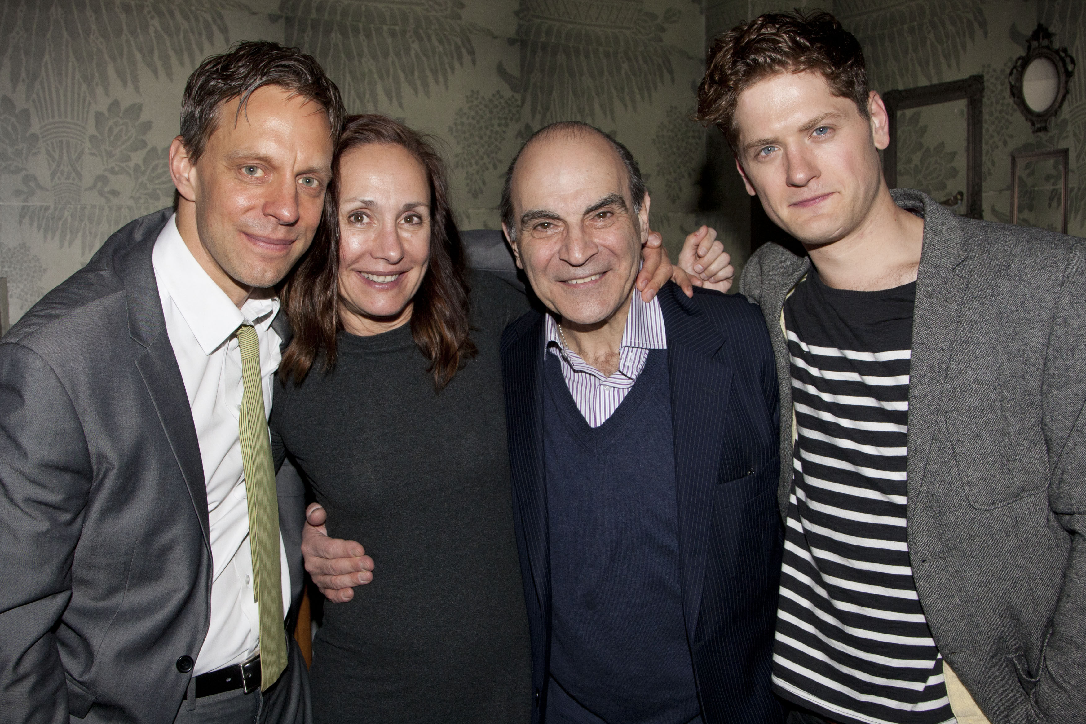 Trevor White, Laurie Metcalf, David Suchet and Kyle Soller. Press Night for Long Day's Journey Into Night, West End, London.