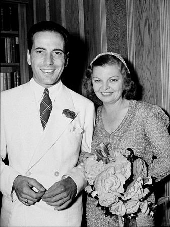 Humphrey Bogart and his third wife, Mayo Methot, on their wedding day, 1938.