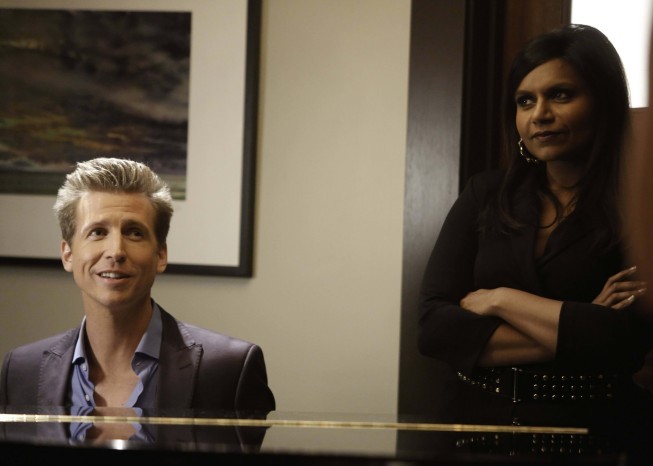 Still of Josh Meyers and Mindy Kaling in The Mindy Project (2012)