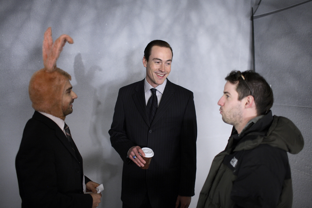 Thomas Michael, Chris Klein, and Matthiew Klinck on the set of 