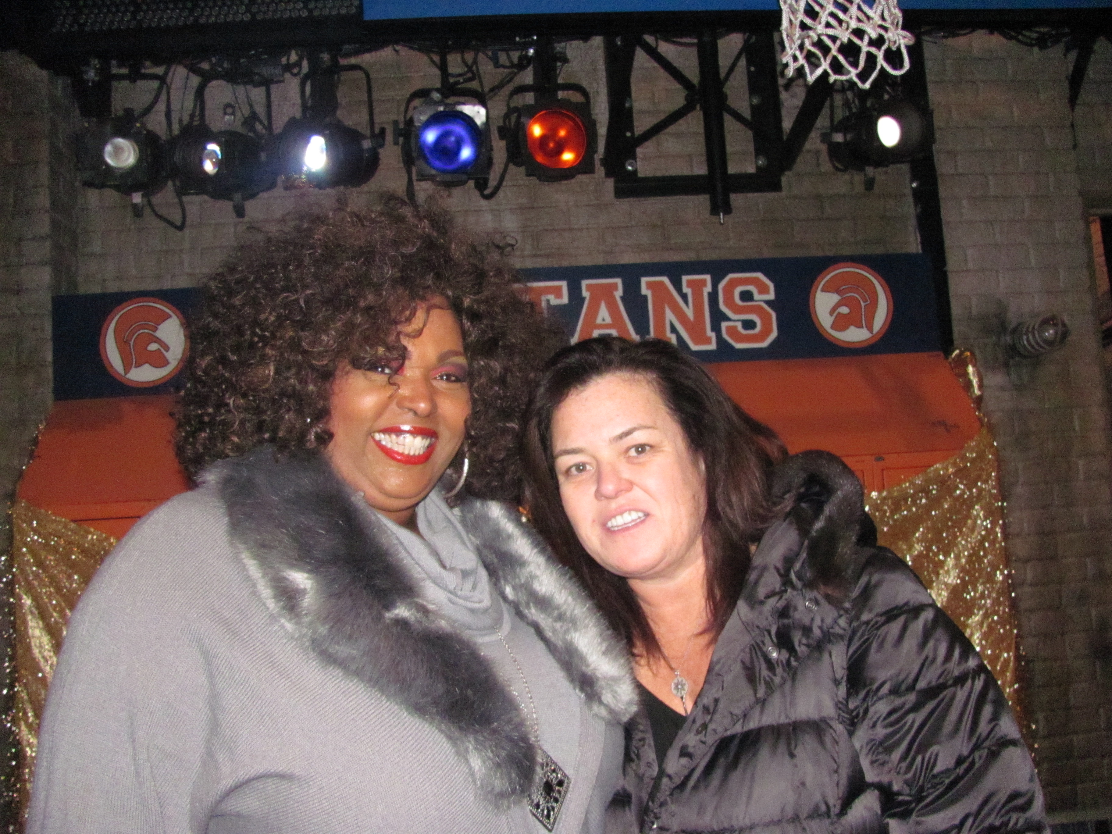Liz with Rosie O'Donnell after Lysistrata Jones performance on Broadway