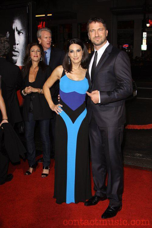 Gerard Butler and Brooke Stacy Mills Law Abiding Citizen premiere
