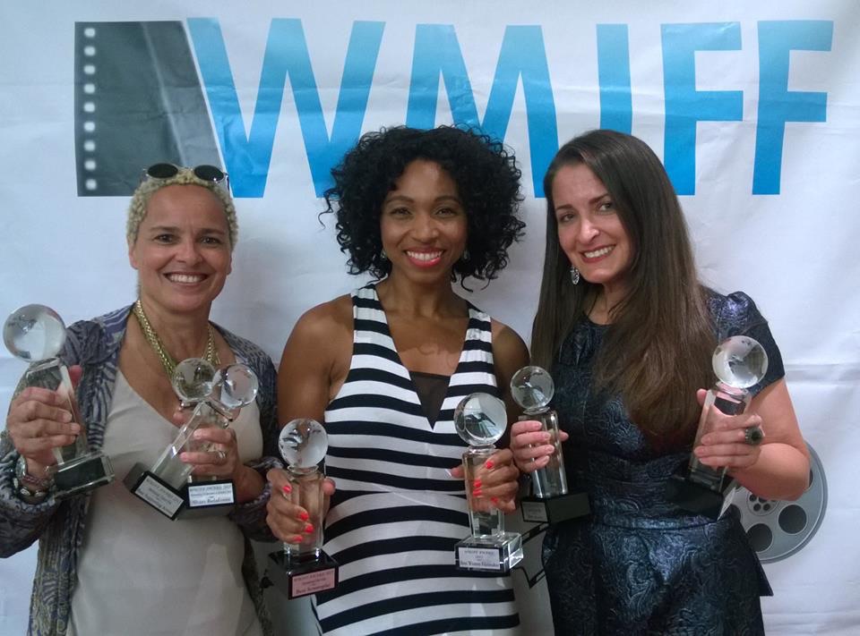 Celebrating with Shari Belafonte and Kathleen Davison with her combined 13 wins at the WMIFF.