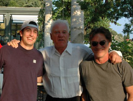 Jason Biggs, Malcolm McDowell, Brad Mirman at the Taormina film festival