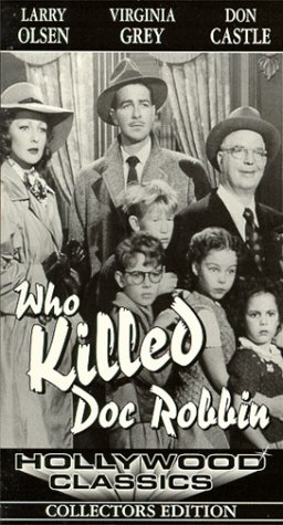 Steve Carruthers, Don Castle, Virginia Grey, Eilene Janssen, Ardda Lynwood, Peter Miles, Grant Mitchell and Larry Olsen in Who Killed Doc Robbin (1948)