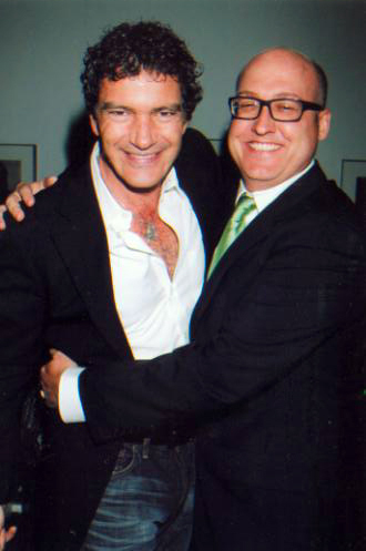 Antonio Banderas and Mike Mitchell at event of Srekas. Ilgai ir laimingai (2010)