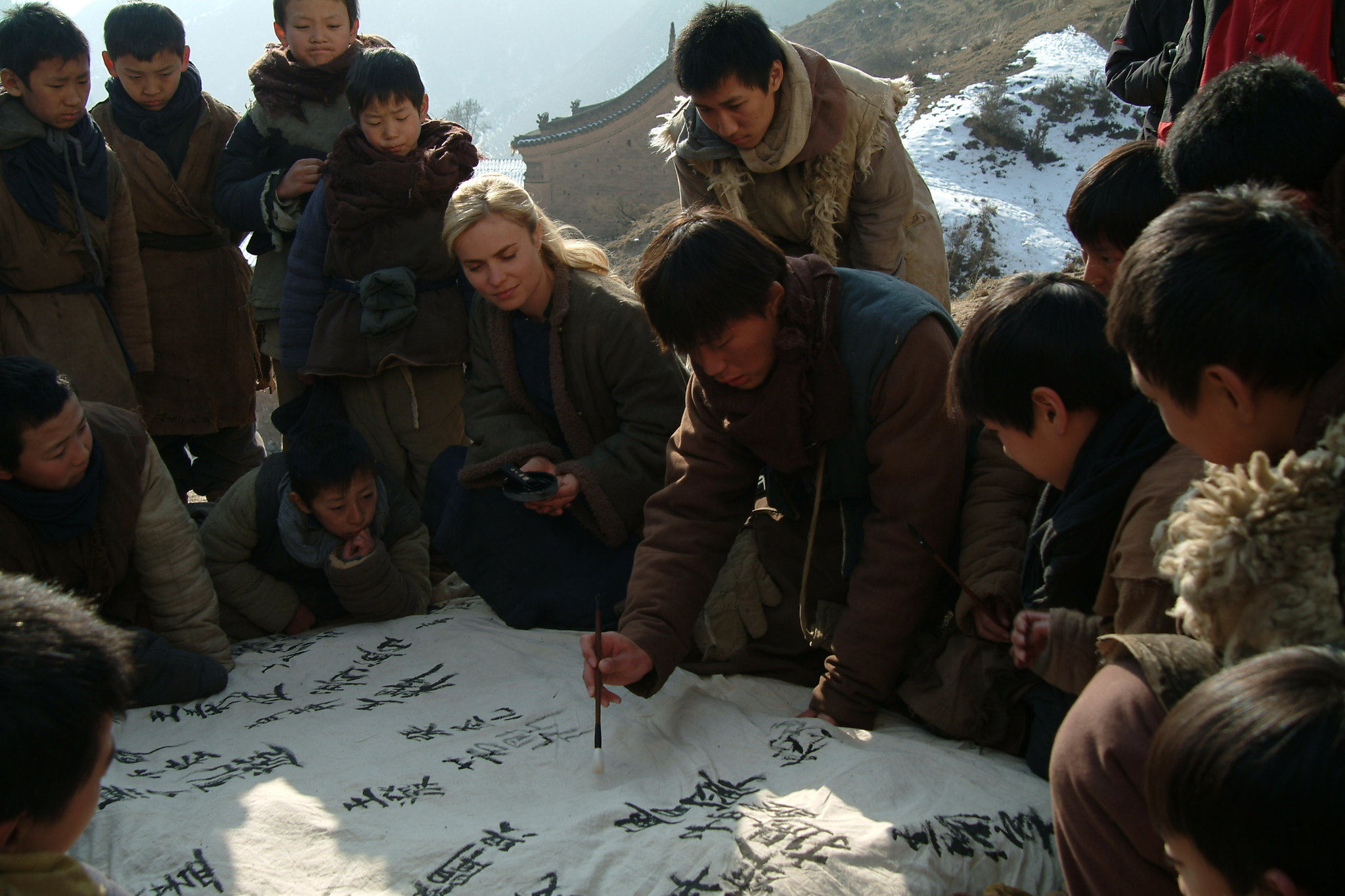 Still of Jonathan Rhys Meyers and Radha Mitchell in The Children of Huang Shi (2008)