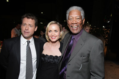 Morgan Freeman, Greg Kinnear and Radha Mitchell at event of Feast of Love (2007)