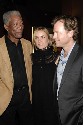 Morgan Freeman, Greg Kinnear and Radha Mitchell at event of Feast of Love (2007)