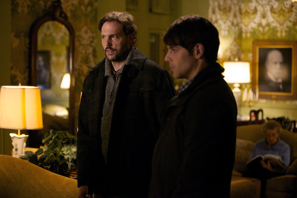 Still of Silas Weir Mitchell and David Giuntoli in Grimm (2011)