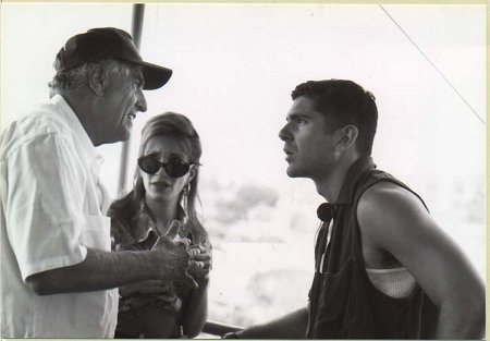 Felix Pire with Garry Marshall on the set of DEAR GOD