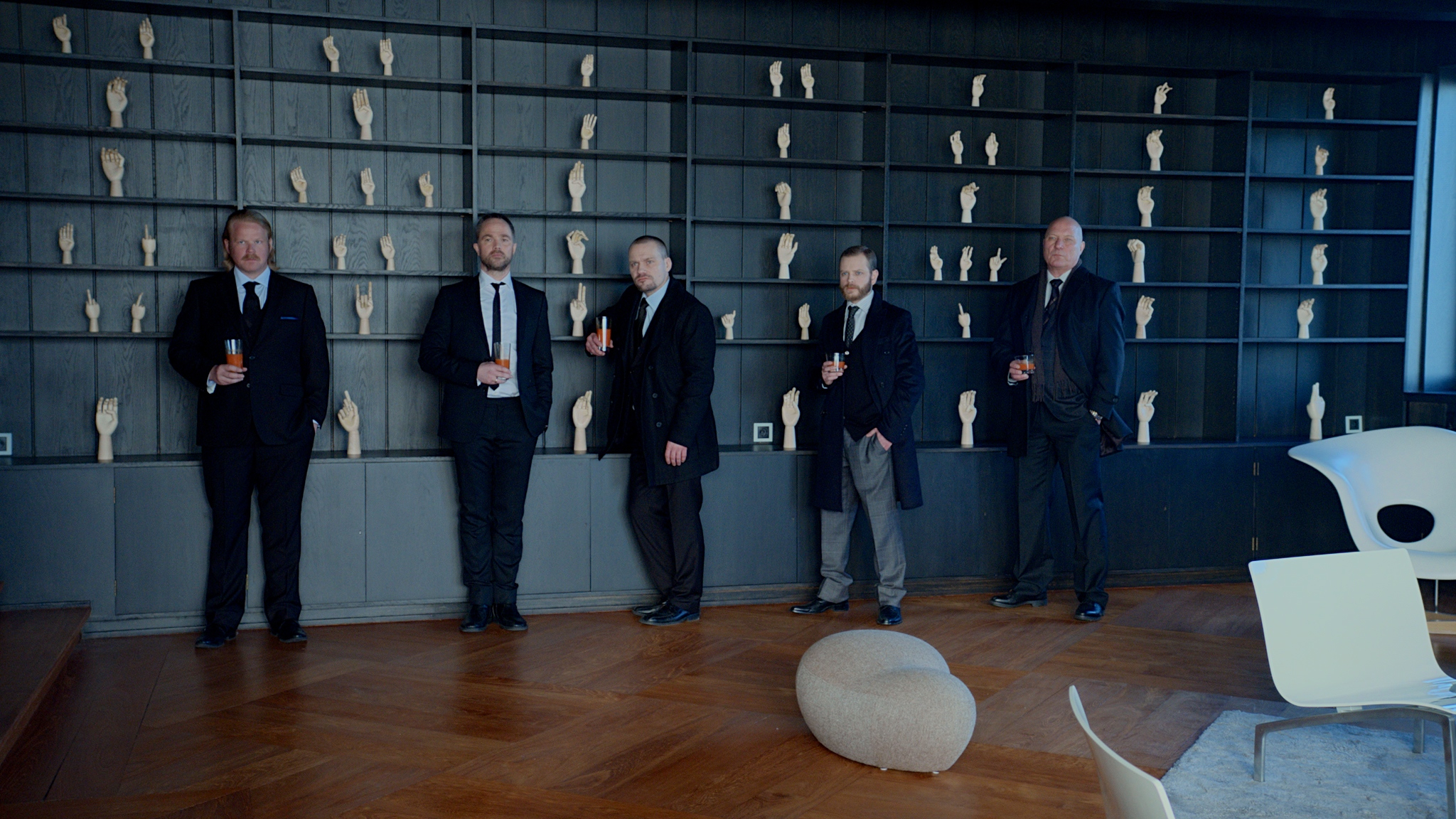 Still of Peter Andersson, Anders Baasmo Christiansen, Hans Petter Moland and Sergej Trifunovic in Kraftidioten (2014)