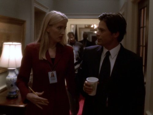 Still of Rob Lowe and Janel Moloney in The West Wing (1999)