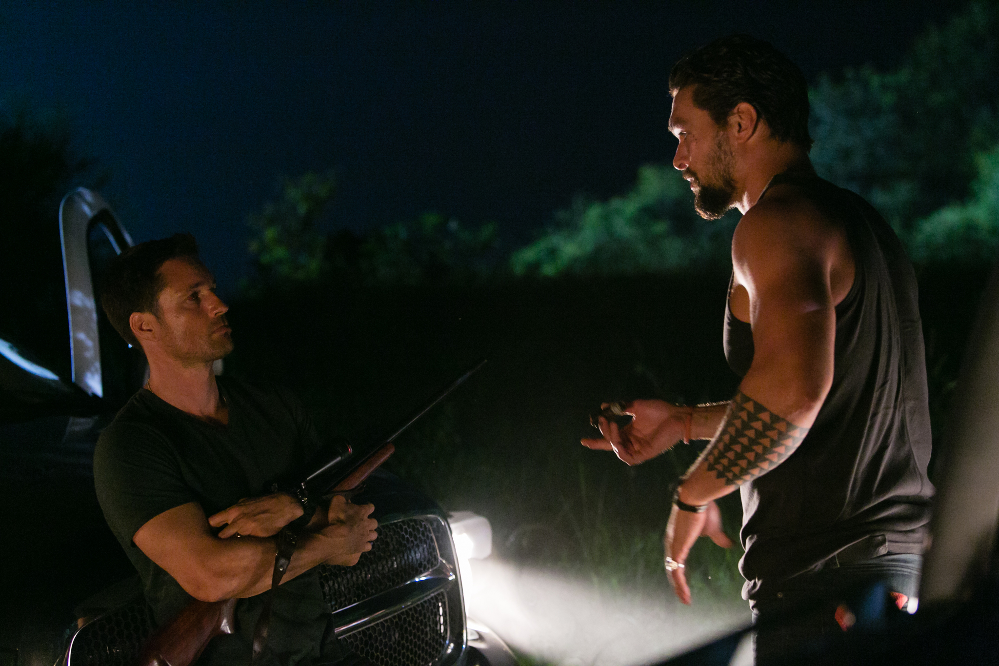 Still of Martin Henderson and Jason Momoa in The Red Road (2014)