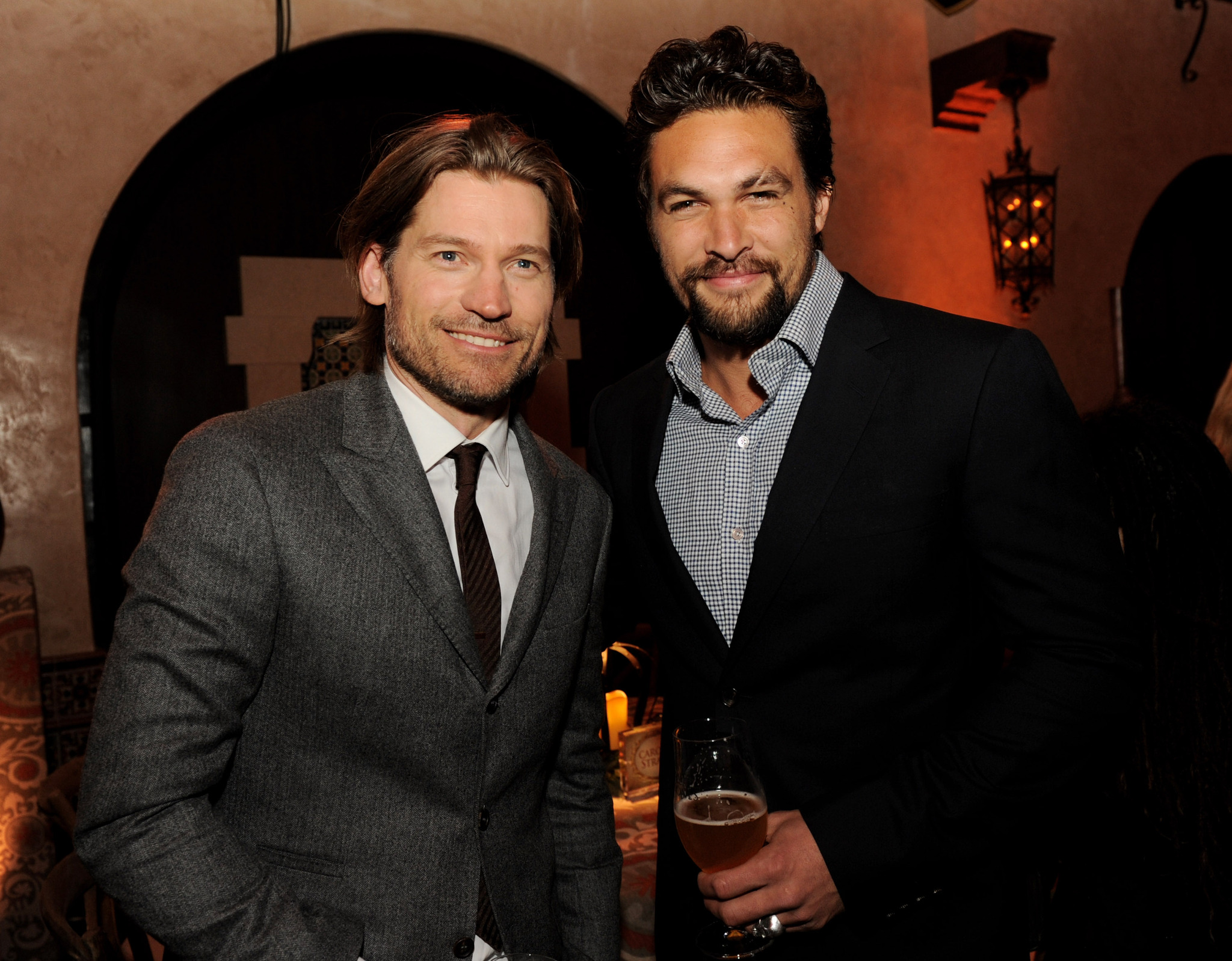 Nikolaj Coster-Waldau and Jason Momoa at event of Sostu karai (2011)