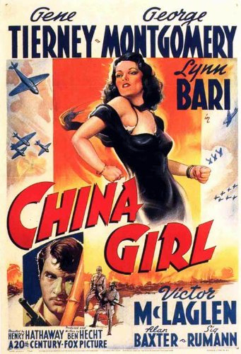 Gene Tierney and George Montgomery in China Girl (1942)