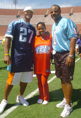 Regina King, Warren Moon and Eddie George