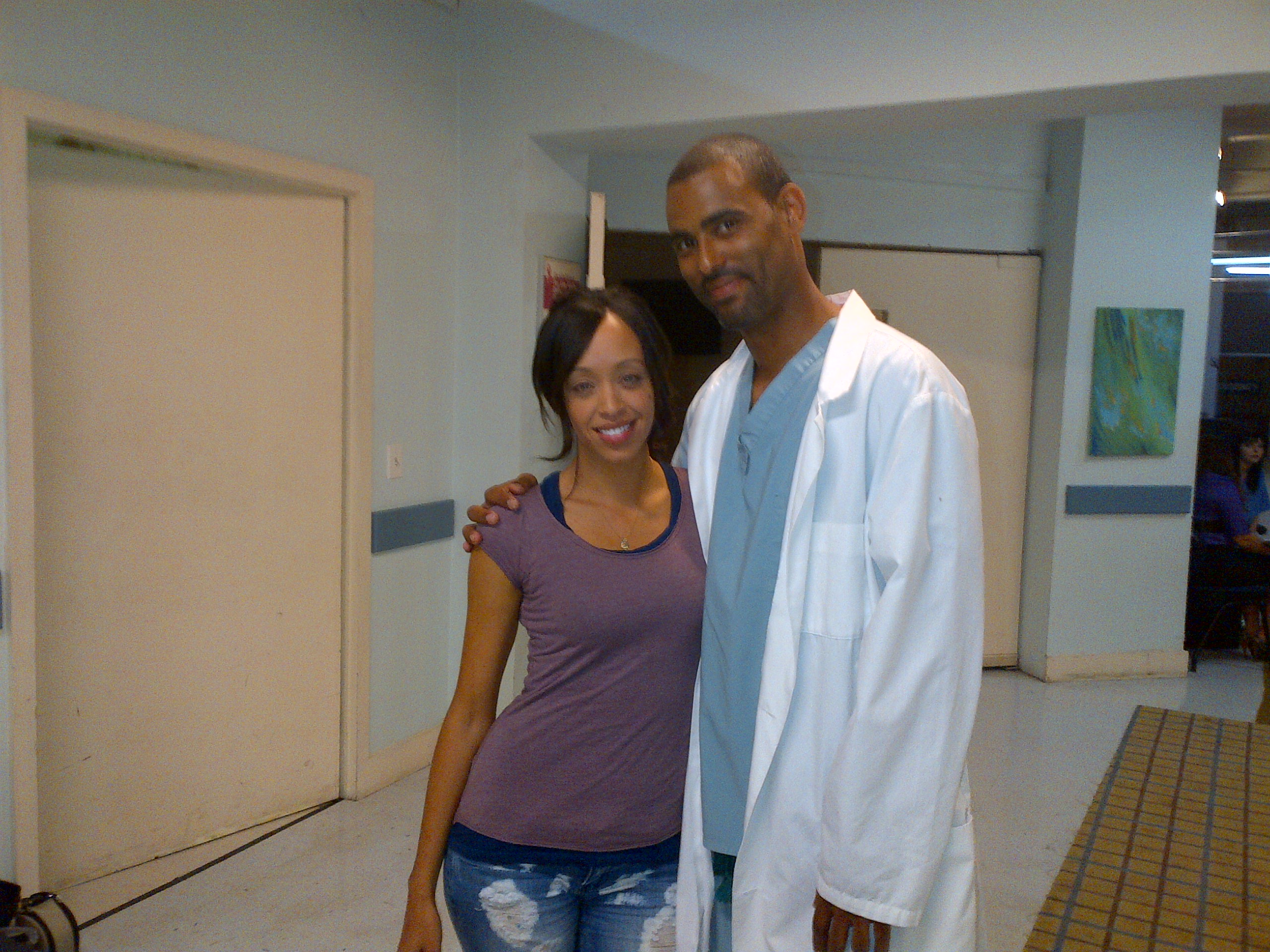 On set of 'Stand Down Soldier' with Shanti Lowry