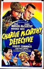 Edgar Bergen, Robert Cummings, Constance Moore, Charlie McCarthy and Mortimer Snerd in Charlie McCarthy, Detective (1939)