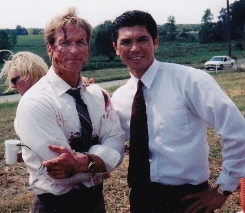 Jefferson Moore, Lou Diamond Phillips on set of A Better Way to Die (2000)