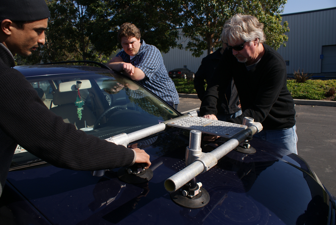 Working with Student on a Car Mount