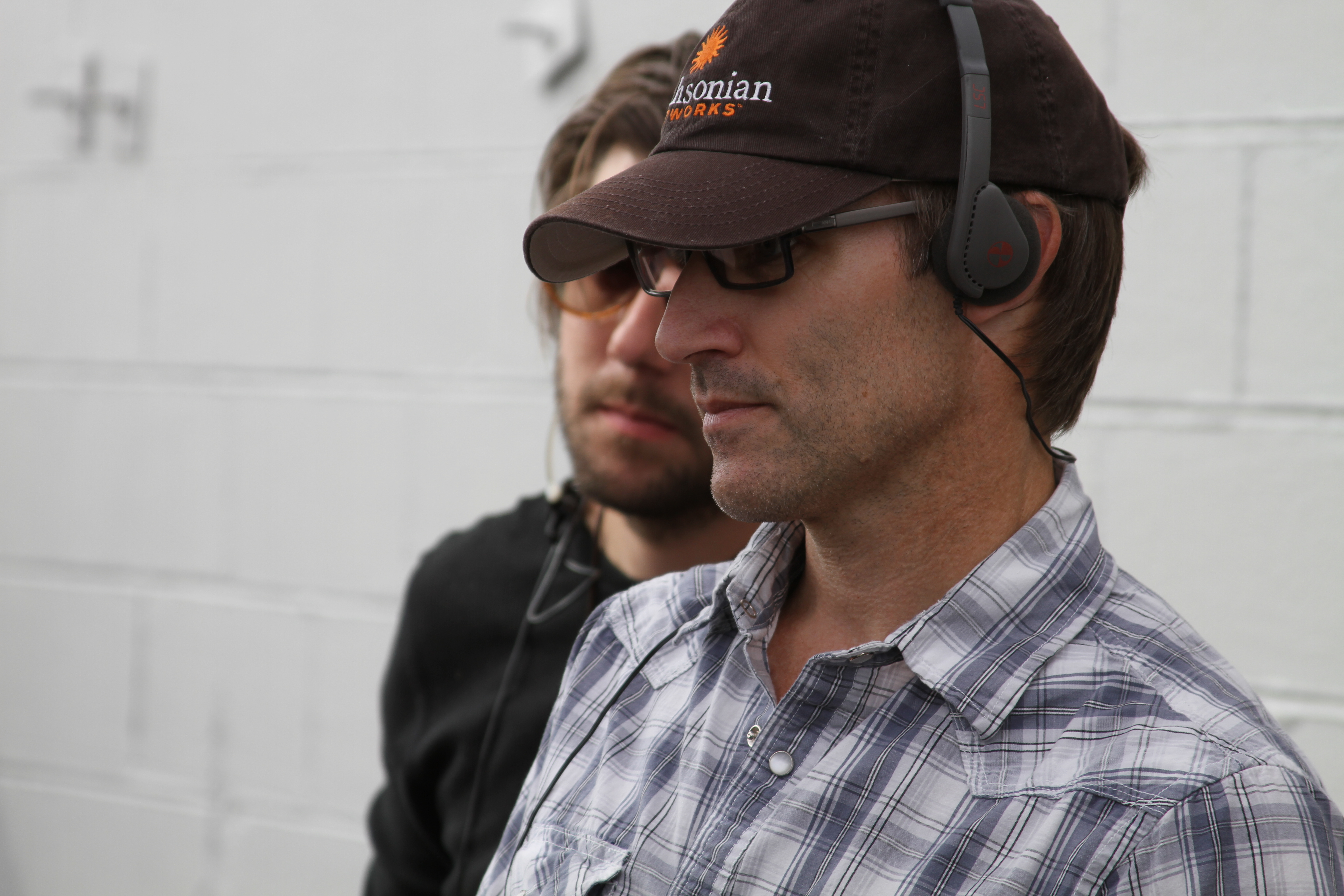 Darren Moorman with Director Brent McCorkle on the set of their film Unconditional
