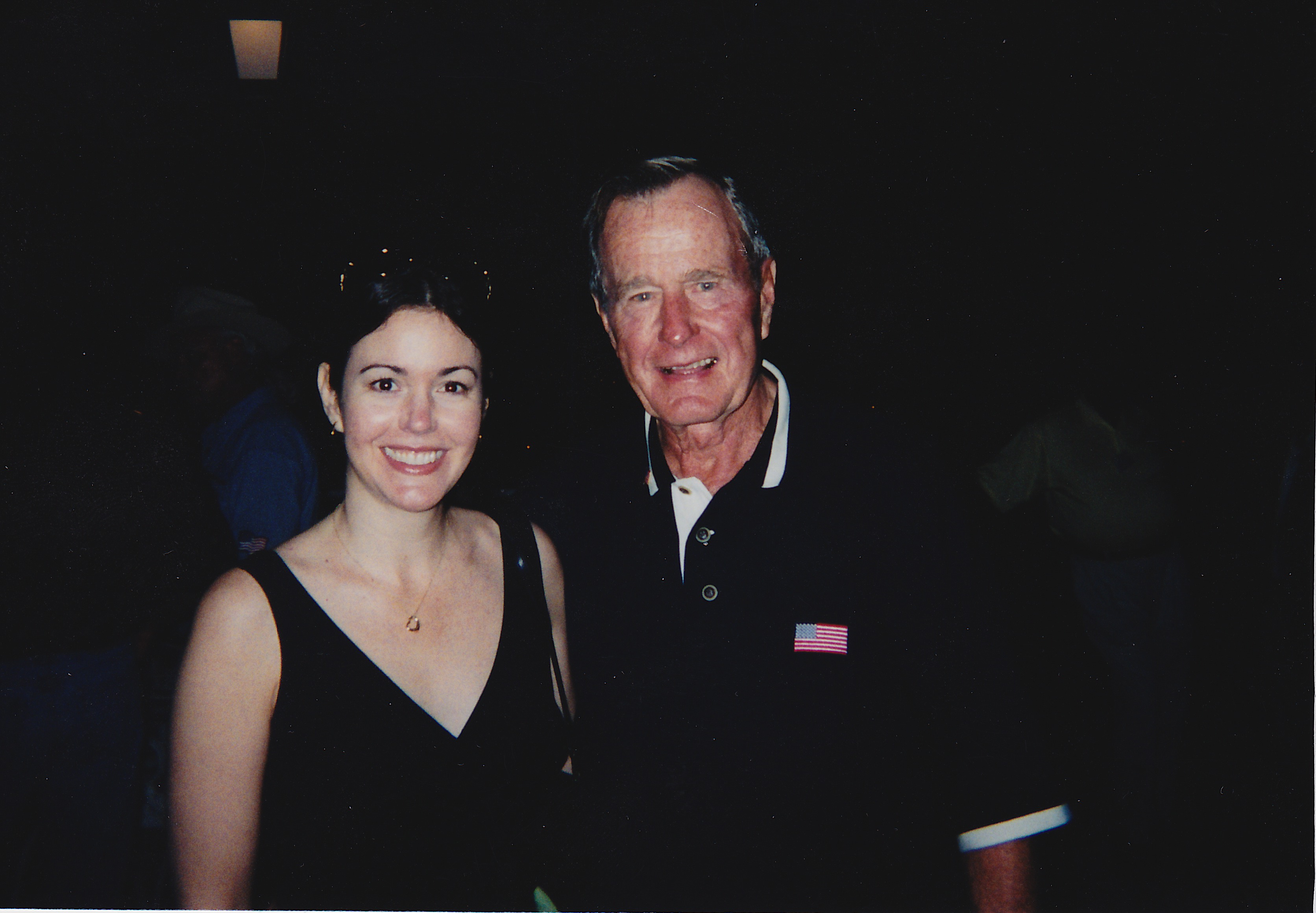 Carmen More with President George Bush at his charity event in Key Largo.