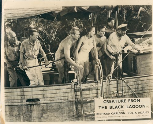 Whit Bissell, Julie Adams, Richard Carlson, Richard Denning, Bernie Gozier, Antonio Moreno and Nestor Paiva in Creature from the Black Lagoon (1954)