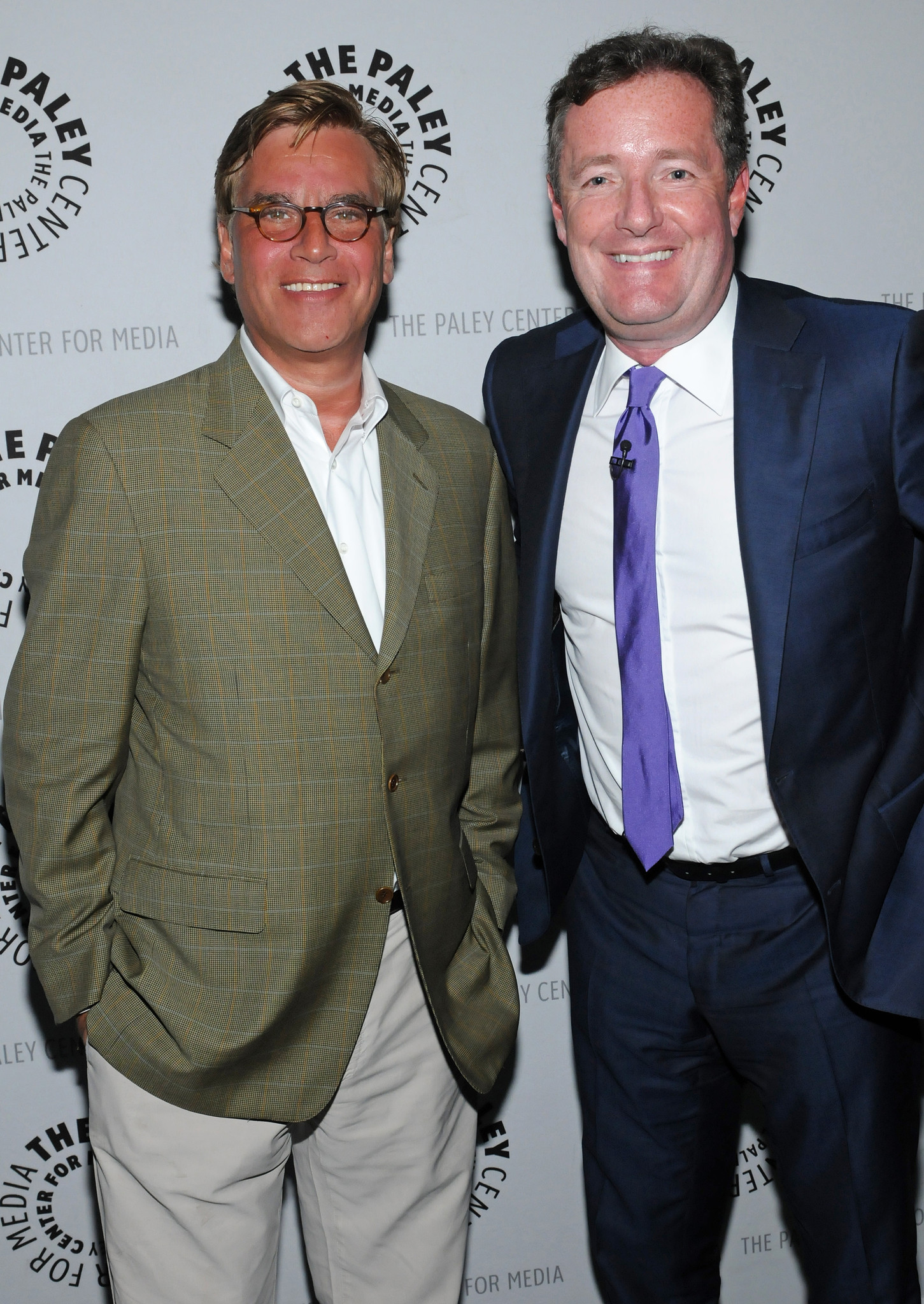 Piers Morgan and Aaron Sorkin at event of The Newsroom (2012)