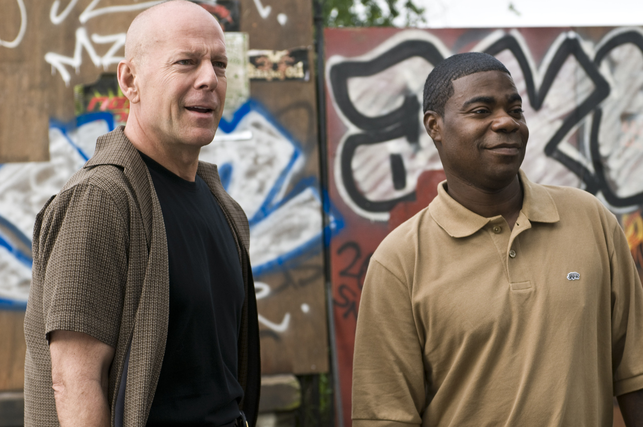 Still of Bruce Willis and Tracy Morgan in Tik nekvieskite faru! (2010)