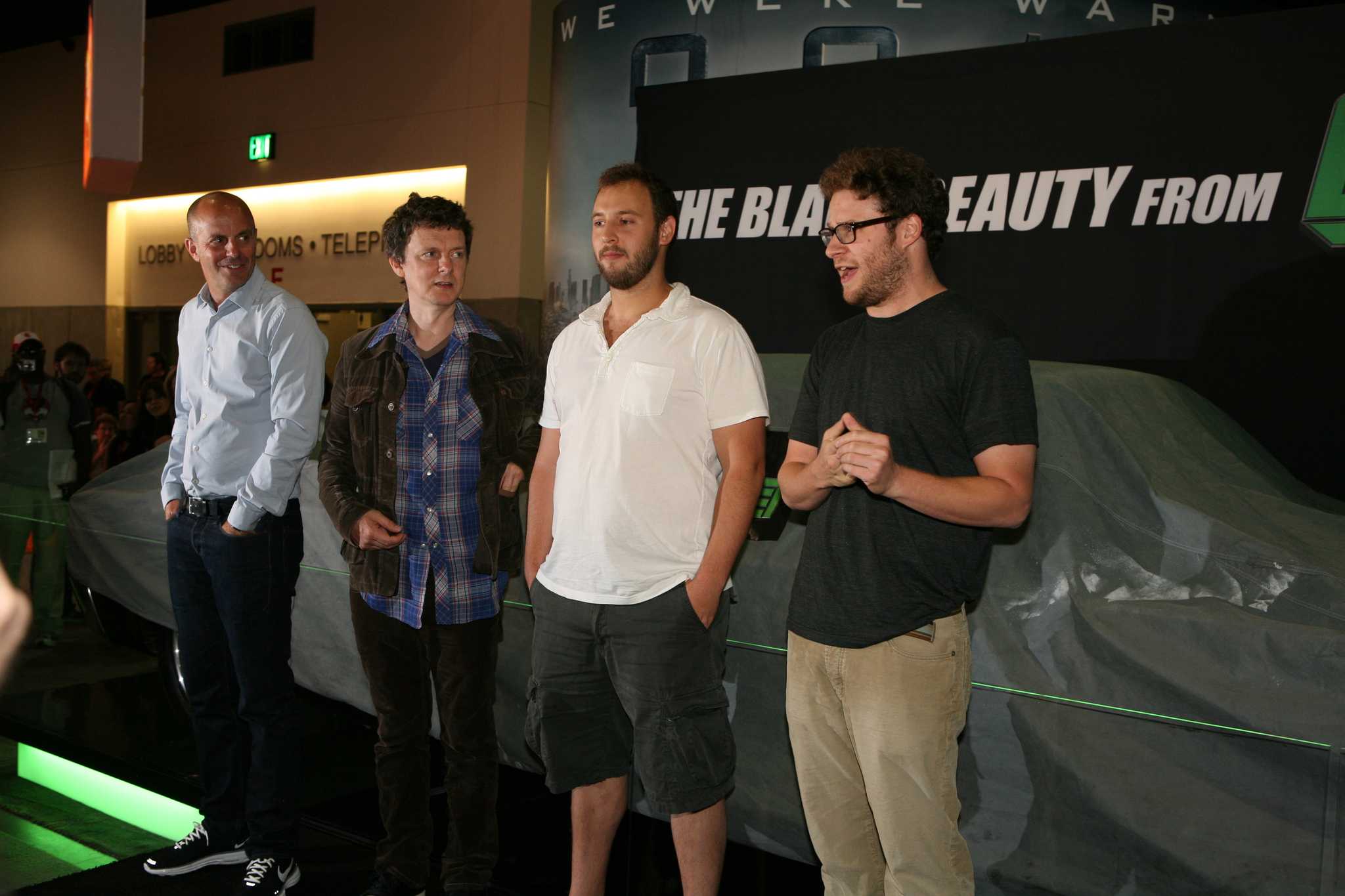 Michel Gondry, Neal H. Moritz, Seth Rogen and Evan Goldberg at event of Zalioji sirse (2011)