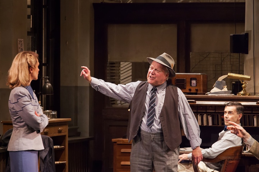 His Girl Friday at La Jolla Playhouse June 2013 directed by Christopher Ashley. L/R Jenn Lyon, Dale Morris, Matt McGrath