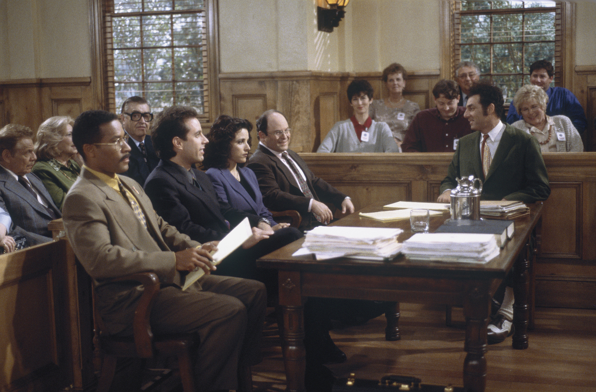 Julia Louis-Dreyfus, Jerry Seinfeld, Jason Alexander, Phil Morris, Michael Richards and Cosmo Kramer at event of Seinfeld (1989)
