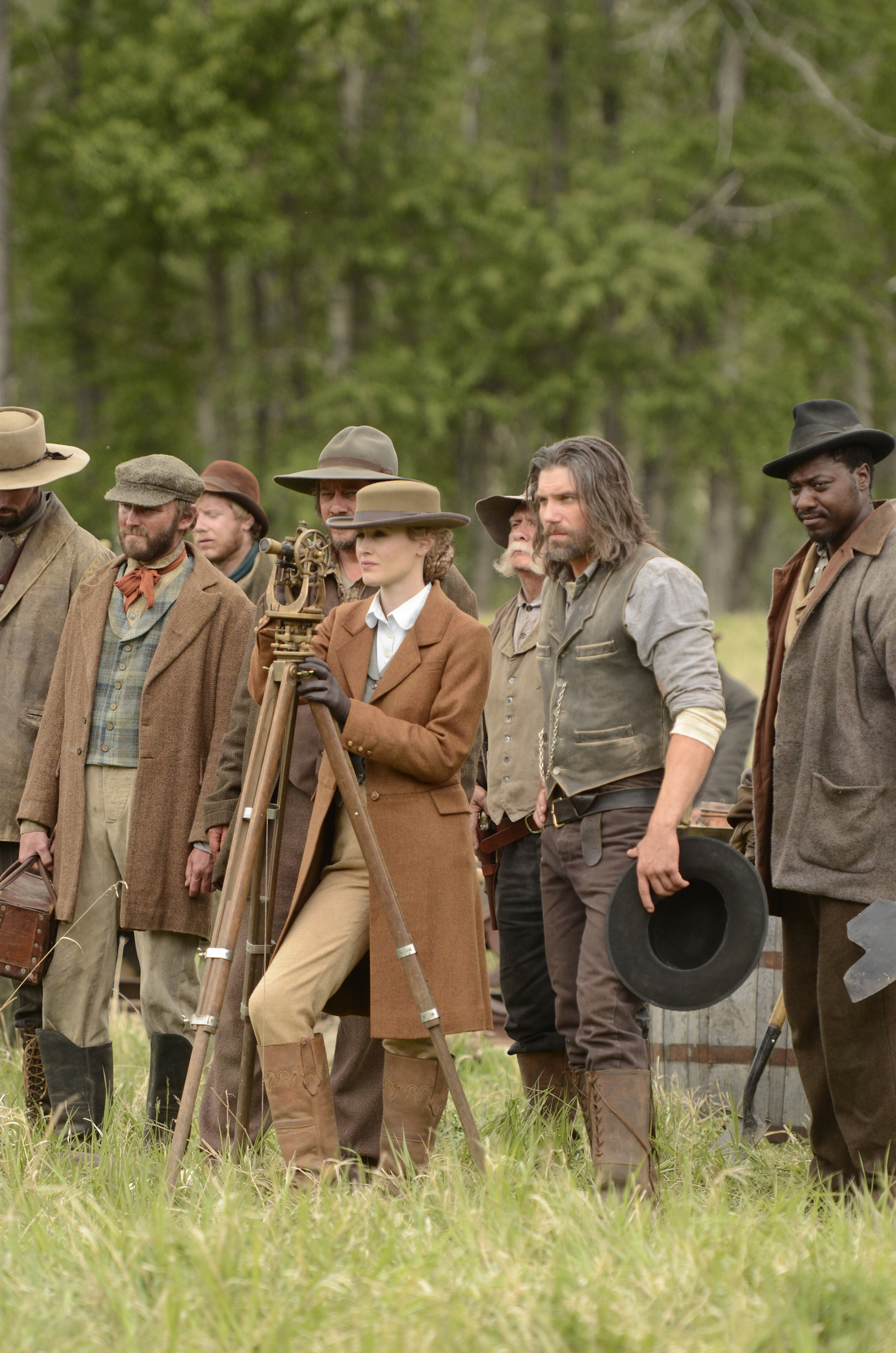 Still of Anson Mount, Dominique McElligott and Dohn Norwood in Hell on Wheels (2011)