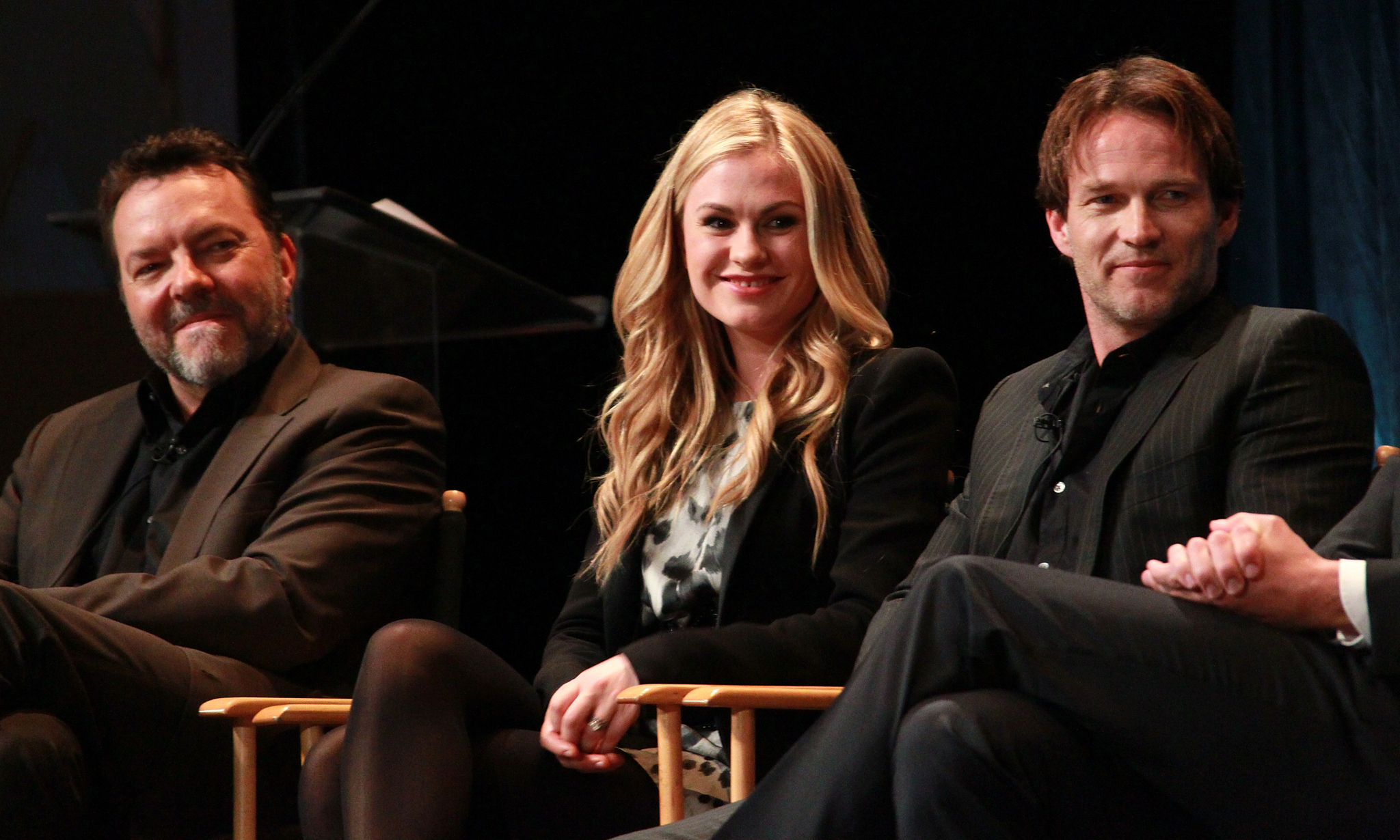 Anna Paquin, Alan Ball and Stephen Moyer at event of Tikras kraujas (2008)