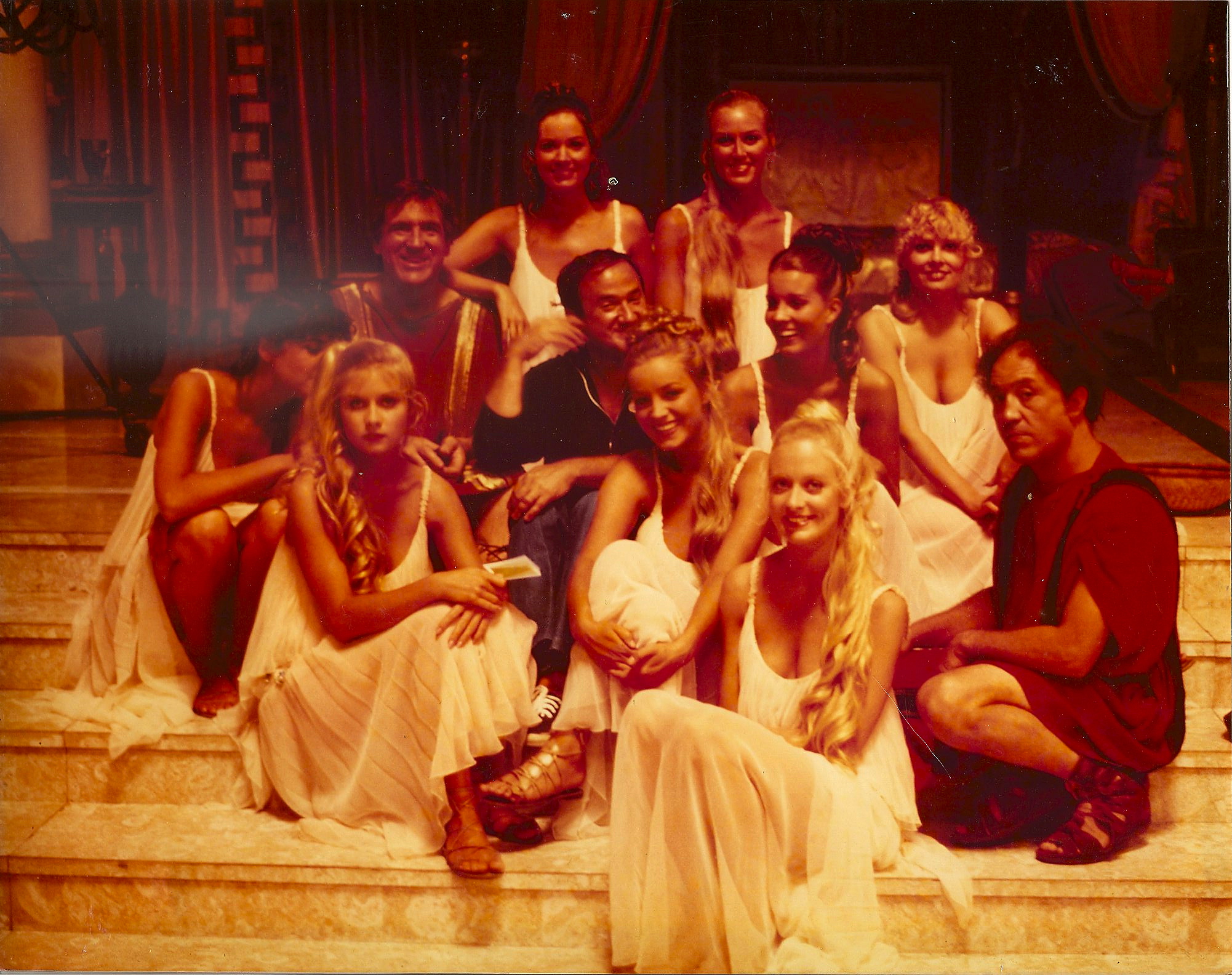 Mel Brook's History of the World Part 1 Vestal Virgins and cast members. Lou Mulford back row with Shecky Greene