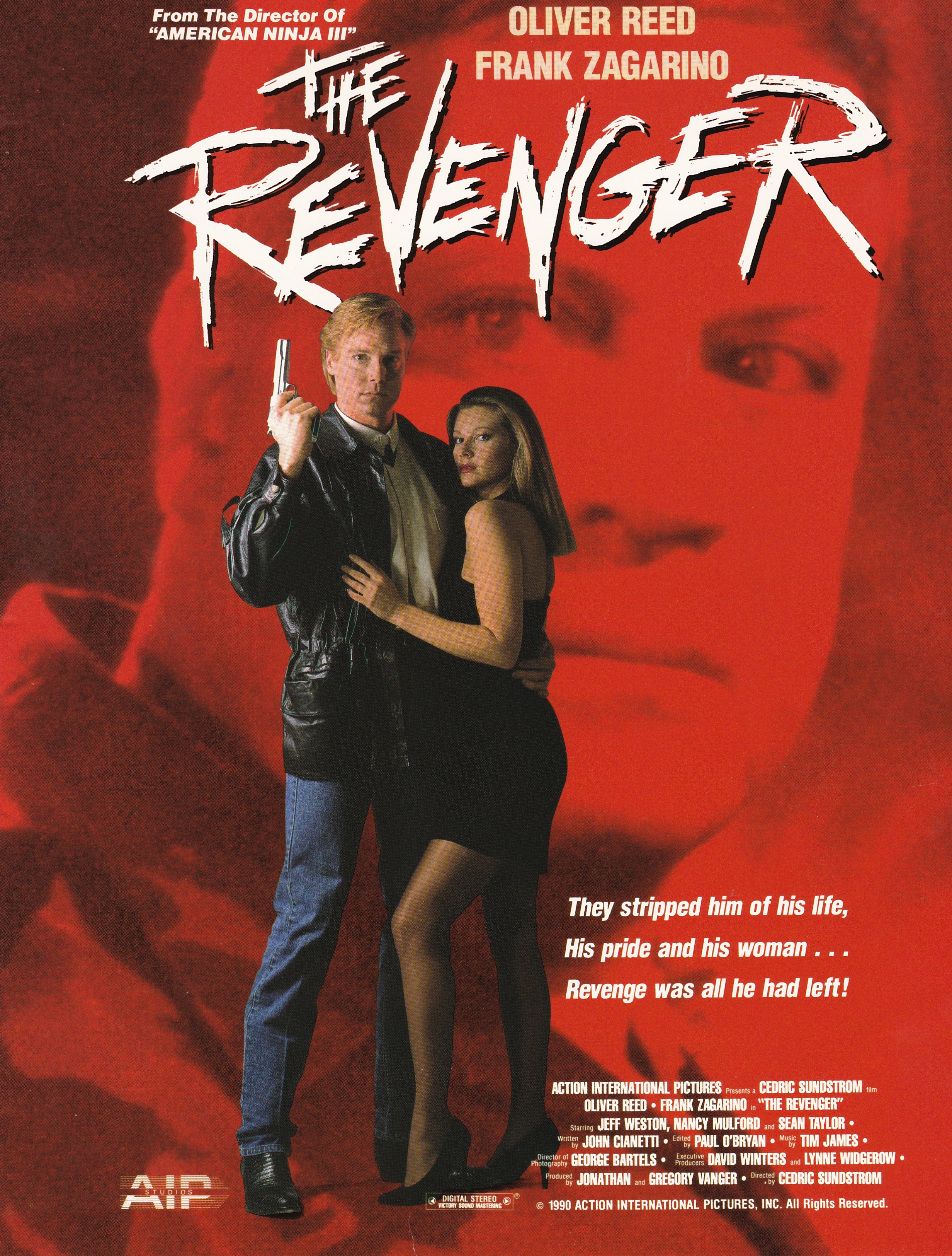 The Revenger Movie Poster Starring:Nancy Mulford, Frank Zagarino, and Oliver Reed