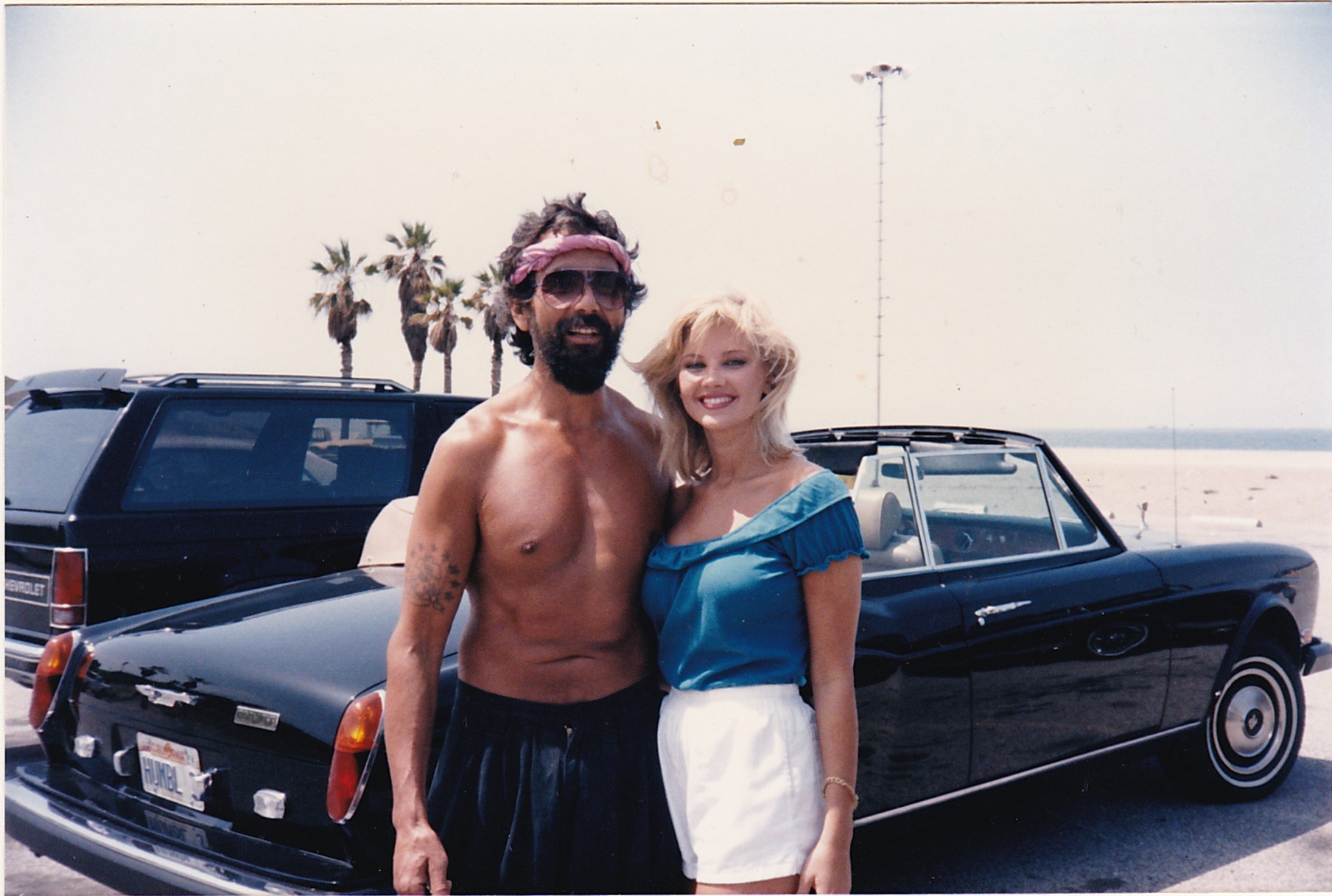 Nancy Mulford and Tommy Chong on the set of 