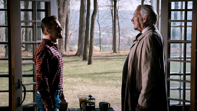 Still of Donald Sutherland and Larry Mullen Jr. in Man on the Train (2011)